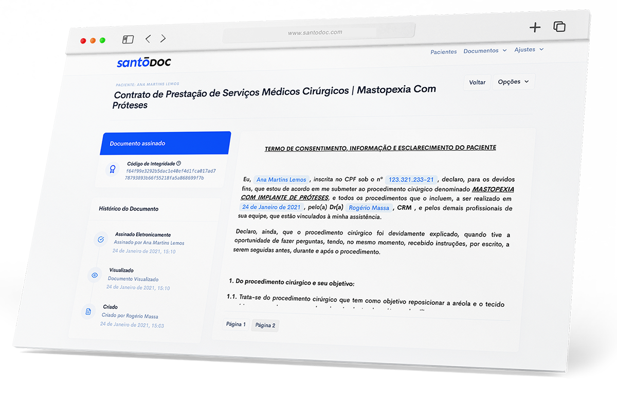 SantoDoc - Sistema de gestão de contratos para área da saúde